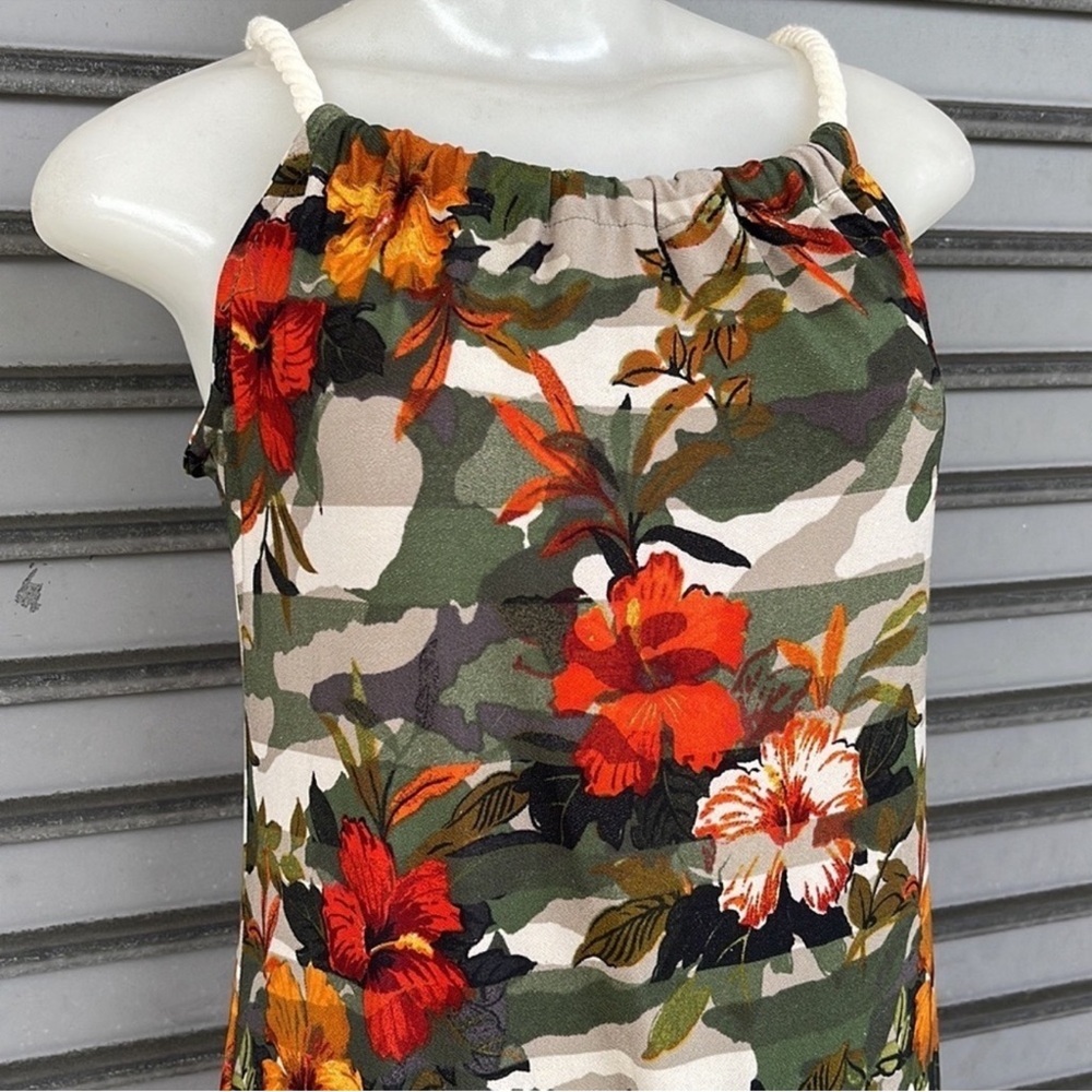 Love Floral Cami Maxi Dress in Olive, Red and Orange Size M - Picture 3 of 9